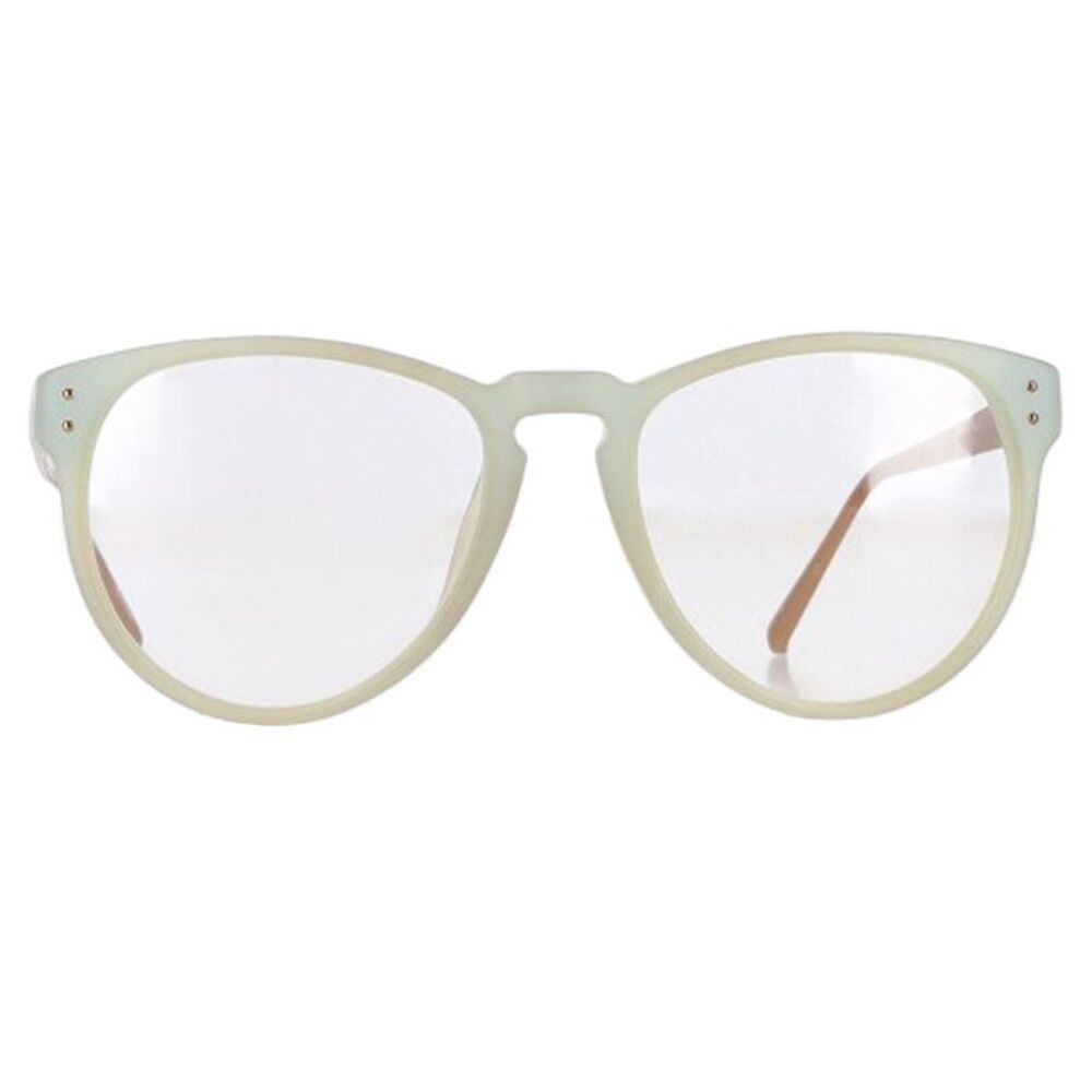 Linda Farrow Oval Frame Eyeglasses in Green Acetate